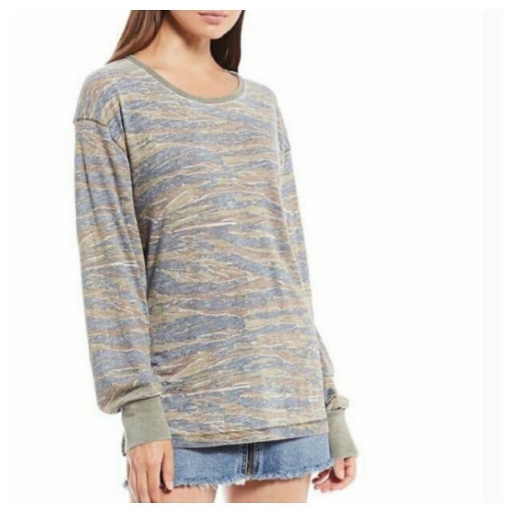 New We the Free People XL Arielle Tiger Camo Long Sleeve